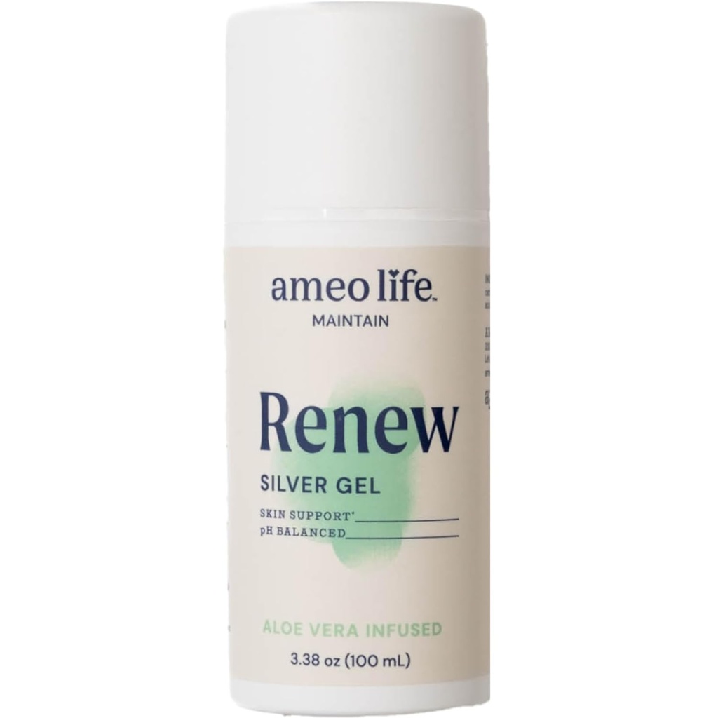 Ameo Life Colloidal Silver Gel Skin Care ile Aloe Vera - 30ppm Yara Bakımı Gel Cuts, Yararlar ve Burns - Sağlıklı Cilt Için Gerçek Formula (3.38 oz)