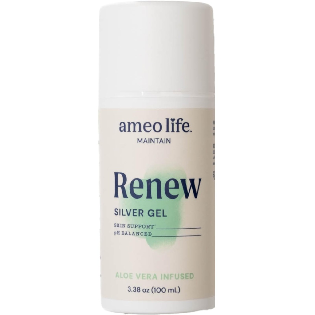Ameo Life Colloidal Silver Gel Skin Care ile Aloe Vera - 30ppm Yara Bakımı Gel Cuts, Yararlar ve Burns - Sağlıklı Cilt Için Gerçek Formula (3.38 oz)