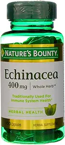 Nature's Bounty Natural Whole Herb Echinacea 400 mg, 100 Capsules (Pack of 2)