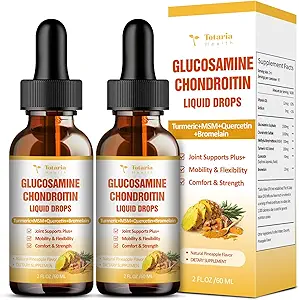 (2 Packs) Glucosamine Chondroitin MSM Support Joint Health - Chondroitin Sulfate Supplement Turmeric, Quercetin, Bromelain, MSM Oil