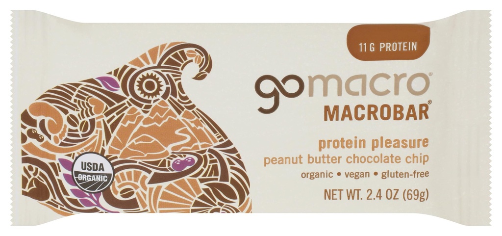 GoMacro, Protein Pleasure Bar, τσιπ σοκολάτας φυστικοβούτυρο, 2,4 oz
