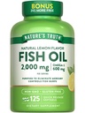 Nature's Truth Omega 3 Fish Oil 2000 mg | 125 Liquid Softgels | Burpless, Lemon Flavor Pills | Non-GMO ve Gluten Free Supplement Supplement Supplement