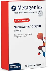Μεταγονική NutraGems CoQ10 300 mg - Αντιοξειδωτικό συμπλήρωμα - για την υποστήριξη της παραγωγής ενέργειας* - Συνένζυμο Q10 - Λυκοπένιο για Χρώμα - Μη ΓΤΟ & Χωρίς Γλουτένη - 30 Μασώμενα Γέλη
