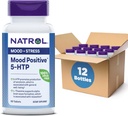 Natrol Mood Pozitif 5-HTP 50mg with L-Theanine, Vitamin B6, Vitamin B12 ve Folate, Diyet Supplement Olumlu Bir Mood, 50 Tablet, 25-50 Day Supply (Pack of 12)