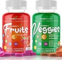 Yetişkinler için meyve ve Veggie Gummies - Doğal Superfood with Vitamins, Minerals, & Antioksis - Meyve ve Veggies Supplement - Santraller, 2 Paket, 60 Gummies Her, 30-Day Supply