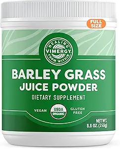 Vimergy Barley Grass Juice Diyeter Supplement - Servis başına 0.8g (312 hizmet) - Temiz Superfood Formula - Cardiovascular Health * - Organik, Vegan & Gluten-Free - Düzenli Boyut 250g