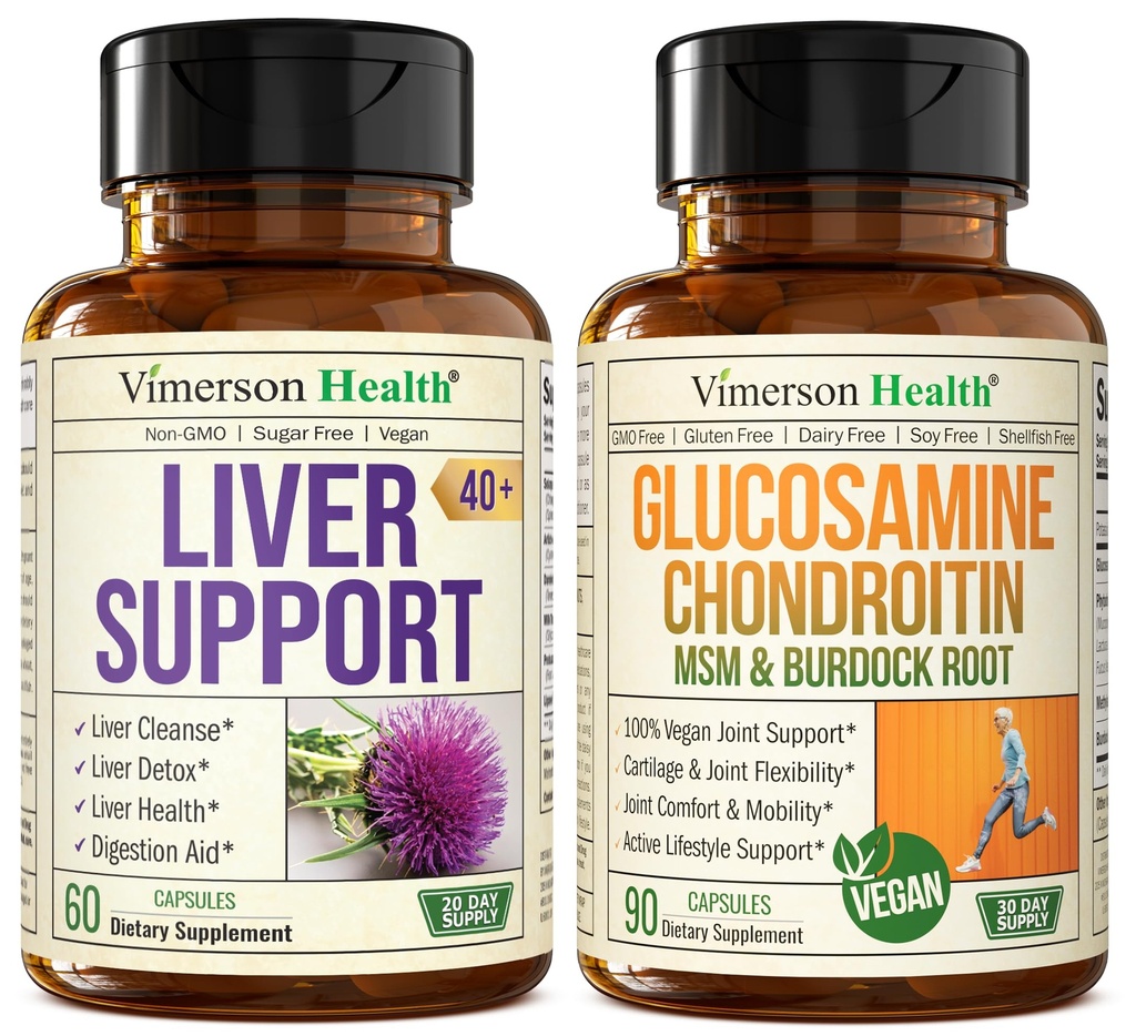 Liver Cleanse Detox & Tamir Süt Butle Supplement & Vegan Glucosamine Chondroitin MSM Ortak Destek Supplement