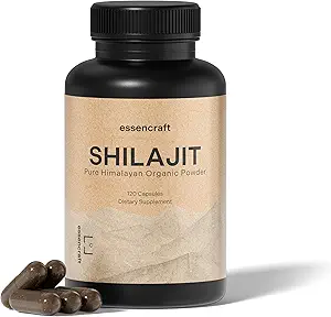 Organik Himalaya Shilajit İmalatı - 1000 mg Max Potency, Lab Erkekler ve Kadınlar için Saf Shilajit, 85+ Trace Minerals Fulvic Acid, Immune Support, Energy, Cognition, 2 Ay Supply, 120 Capsules