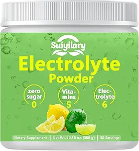 Elektrolytes Toz No Sugar, Electrolyte Drink Mix, 5 Vitamins & 6 Electrolytes, Keto Friendly, Piyal & Salt, Sugar Free Hydration Toz, Lemon Flavour 300g