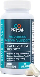 Primal Laboratuvarlar Gelişmiş Nerve Destek - Benfotimin, B6, B12, Alfa Lipoic Asit, Acetyl-L-Carnitine - Nerve Wellness, Foot, Legs, Duy Function, Comfort - 60 ct.