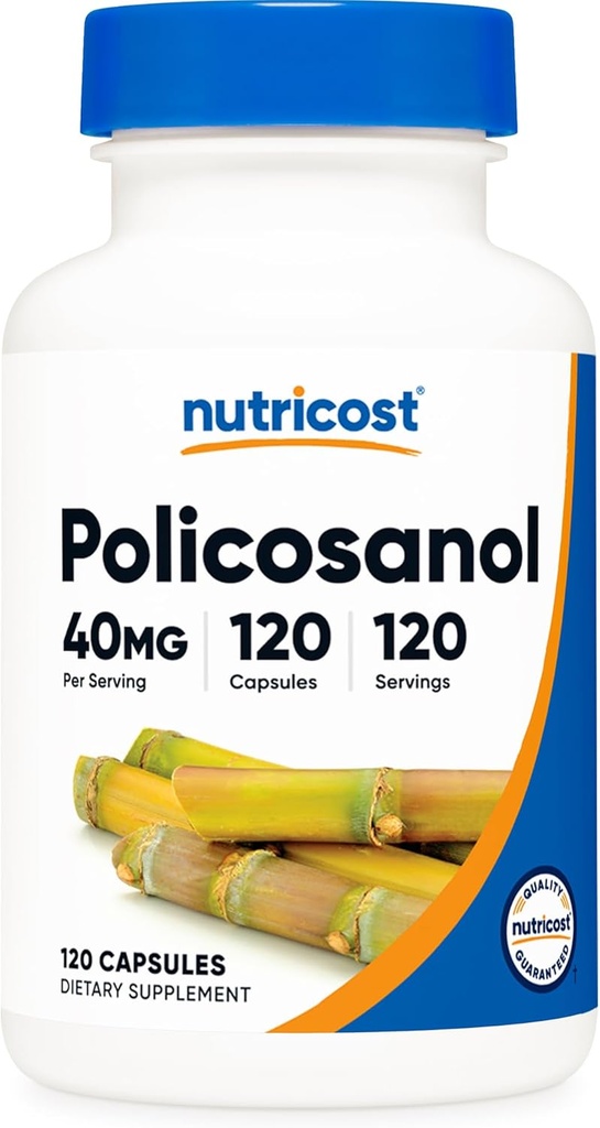 Nutricost Policosanol 40 mg, 120 Capsules - Gluten Free, Non-GMO ve Vegetarian Friendly