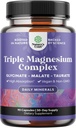 Triple Kompleksi Tamam Elemental - Yüksek Abxia Taurate ve Glycinate Plus Malate Mix for Sleep Muscle Bone Mood and More - Non GMO Vegan 90CT
