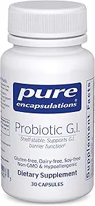 Pure Encapsulations Probiotic G.I. - Ράφι Σταθερό Προβιοτικό για Εντερική Υγεία & Γαστρεντερική Υποστήριξη - με Lactobacillus & Bifidobacterium - 30 Κάψουλες