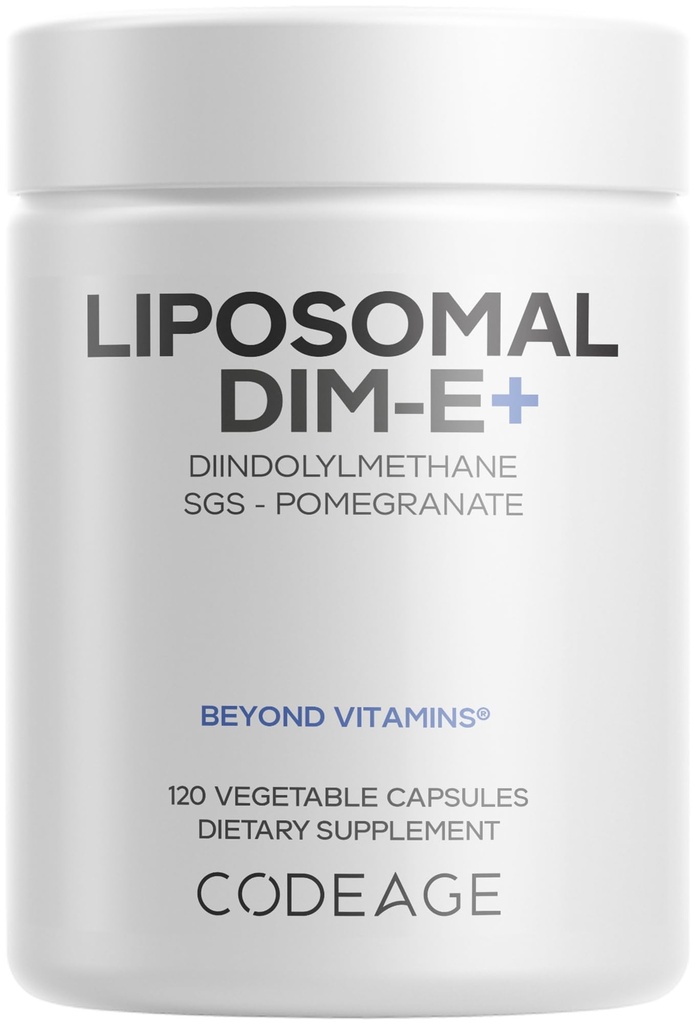 Codeage Liposomal DIM Supplement - 4 Μήνες Προσφορά βιταμίνης DIM και SGS, Ρόδι, Μπρόκολο, Ισομερή Βιταμίνης Ε Τοκοφερόλες Alpha Beta Gamma Delta - Liposomal Formula - Χωρίς γλουτένη - 120 Κάψουλες