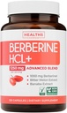 Berberine Supplement (Non-GMO & Vegetarian) Berberine HCL Plus Bitter Melon & Banaba Leaf Capsules - Berberine 500 mg Her, 1000 mg Per Serve - AMPK Metabolic Activator - 120 Caps (No Pills)