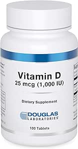 Douglas Laboratories Vitamin D 25 mcg (1. 000 IU) - D3 Vitamin - Για Ανοσολογική Υποστήριξη, Υγεία των Οστών & Υγεία των Δοντιών* - D Βιταμίνη ως Χοληκαλσιφερόλη - 100 δισκία