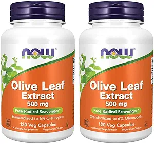 Τώρα Foods Olive Leaf Extract 500mg Standardized to 6% Oleuropein, 120 Vcaps (2 Συσκευασία)