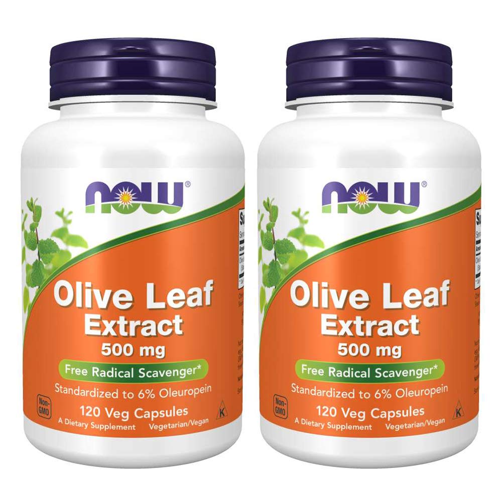 Τώρα Foods Olive Leaf Extract 500mg Standardized to 6% Oleuropein, 120 Vcaps (2 Συσκευασία)