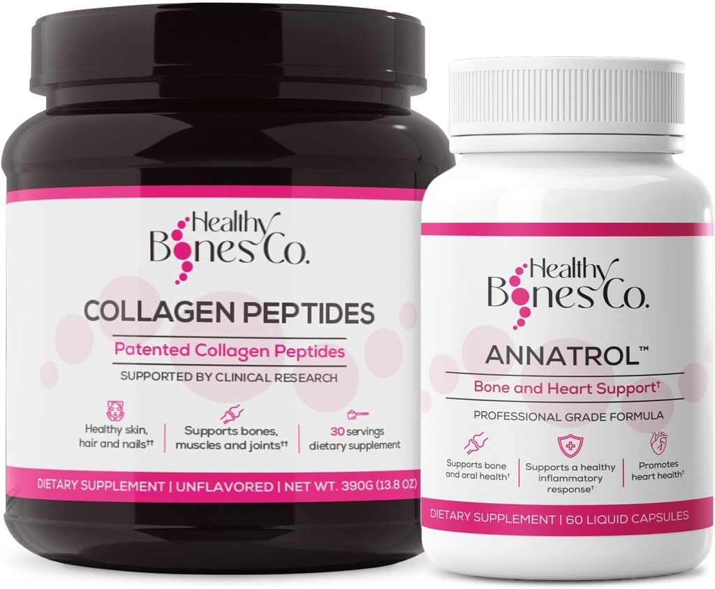 Annatrol Bone Support & FORTIBONE Collagen, w/TIGEL, VERISOL - Tamam Bone, Joint, Skin, Hair, Nails & Metabolic Support | 1 Ay Supply (Tub, 390g)