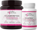 Annatrol Bone Support & FORTIBONE Collagen Peptides w/FORTIGEL, VERISOL - Complete Bone, Joint, Skin, Hair, Nails & Metabolic Support | 1 Month Supply (Tub, 390g)