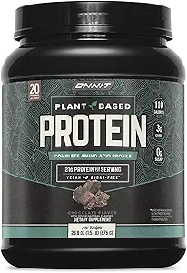ONNIT Σκόνη πρωτεΐνης με βάση τα φυτά, Vanilla Flavor, 20g πρωτεΐνη ανά υπηρεσία, Vegan και χωρίς γαλακτοκομικά Συμπλήρωμα διατροφής με 20 σερβιέτες ανά Tub, 21.9 oz