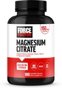 Güç Faktörü Magnezyum Citrate Magnezyum, Kadınlar ve Erkeklerin Kemik, Kas, Nerve, Digestion ve Kalp Sağlığı, Stomach, Vegan, 6Month Supply, 180 Capsules