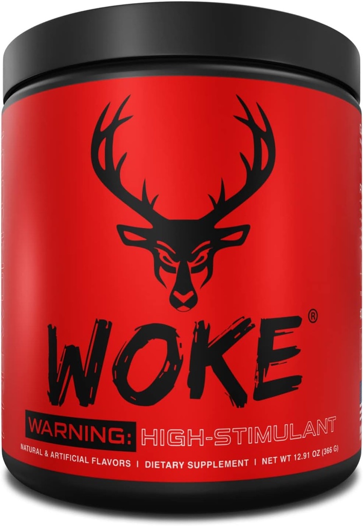 Bucked Up - Woke - ΥΨΗΛΗ STIM Προ προπόνηση - καλύτερη γεύση - Focus Nootropic, αντλία, δύναμη και ανάπτυξη, 30 υπηρεσίες (Blood Raz)