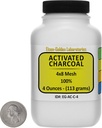 Aktif Charcoal [C] 100% ACS Grade Course Granules 4 Oz in a Space-Saver Şişe ABD