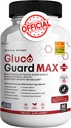 Gluco Guard Max Daily Wellness Support Supplement with Vitamins, Minerals, and Herbs – Kromium, Magnezyum, Banaba, Bitter Melon ve çinko – Non-GMO, Gluten-Free – 60 Capsules