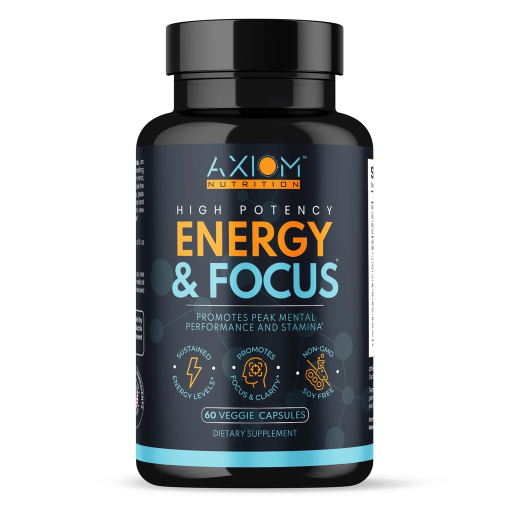 Enerji ve Odak - Ekstra Güçlü 200 mg Caffeine ve Lions Mane Mushroom Supplement, 60 Capsules - Alpha GPC, L-Theanine, L-Tyrosine to Support Brain Function and Concentration