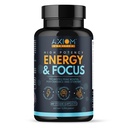 Energy and Focus - Extra Strength 200mg Caffeine and Lions Mane Mushroom Supplement, 60 Capsules - with Alpha GPC, L-Theanine, L-Tyrosine to Support Brain Function and Concentration