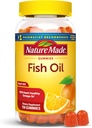 Nature Made Fish Oil Omega 3 Gummies, Omega 3 Fish Oil Συμπληρώματα, Υγιεινή υποστήριξη καρδιάς, 150 Gummies, 75 Ημέρα προσφοράς