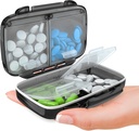 BEXEEN Küçük Pill Box For Purse Mini Pill Case - Tıp Pill Organize Seyahat - Portatif Pill Konteyner Kompakt Pill Sahibi Moisture Kanıtlı Pocket Vitamin Organizer 4 Karşılaştırmalı İlaç Kitleri