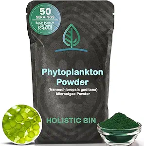 Holistic Bin Marine Phytoplankton Toz - Kuzey Yeşil Su Çiftliği - Nutrient-Dense Omega-3 Superfood - Amino Asits, Chlorophyll, Vitamins & Trace Minerals - 50 Grams