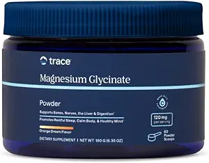 Trace Minerals Magnezyum Glycinate 120 mg - Sağlıklı Digestion & Muscles için İç Mix - Immune System Support Toz - Magnezyum Supplement to Aid Health Sleep - Orange Dream, 180g (60 Hizmet)