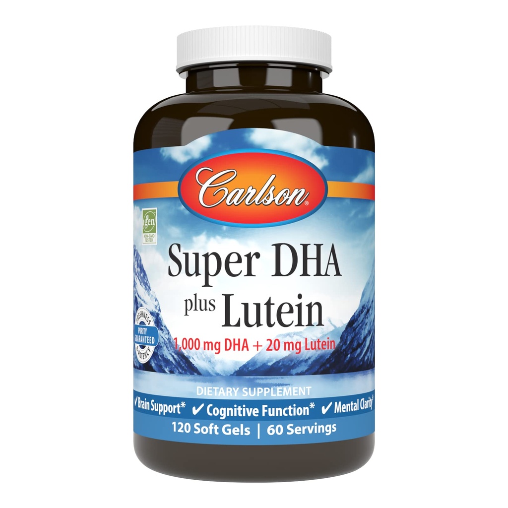 Carlson - Super DHA Plus Λουτεΐνη, 1000 mg DHA + 20 mg Λουτεΐνη, 120 Softgels