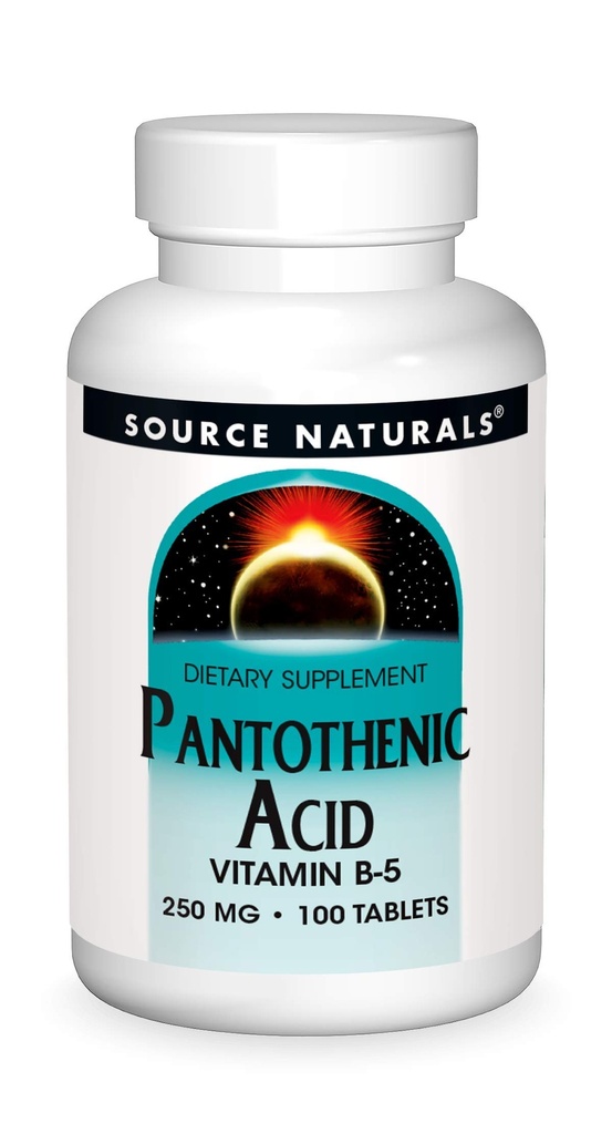 Source Naturals Pantothenic Acid 250 mg Βιταμίνη B-5 Συμπλήρωμα διατροφής - 100 δισκία