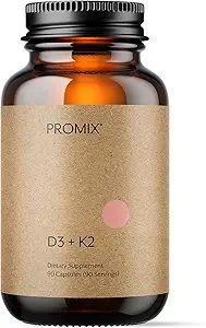 Promix Beslenme Vitamin D3 K2 5000iu takviyesi | MK4 & MK7 | Soy & Gluten Free - 90 sayı kapsülü