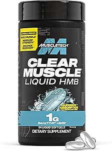Muscletech HMB Συμπληρώματα 1000mg, Clear Muscle (84 Liquid Softgels) - Highest Grade HMB για Lean Muscle & Recovery, HMB Free Acid Mus Supplement, Βοήθεια για τη μείωση της διάσπασης των μυών, Συσκευασία Μαΐου Vary