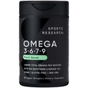Spor Araştırması® Vegan Omega 3-6-7-9 - 50 mg of Multi-Spectrum Omega Fatty Asits, Sea Buckthorn & Borage Oil - 90 Veggie Softgels