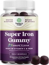 Kadınlar ve Erkekler için Ekstra Kuvvetli Demir Gummies - Yüksek Absorpsiyon için Kadınlar ve Erkekler için Chewable Supplement - Vegan Daily Iron Gummy No Yapay Flavors