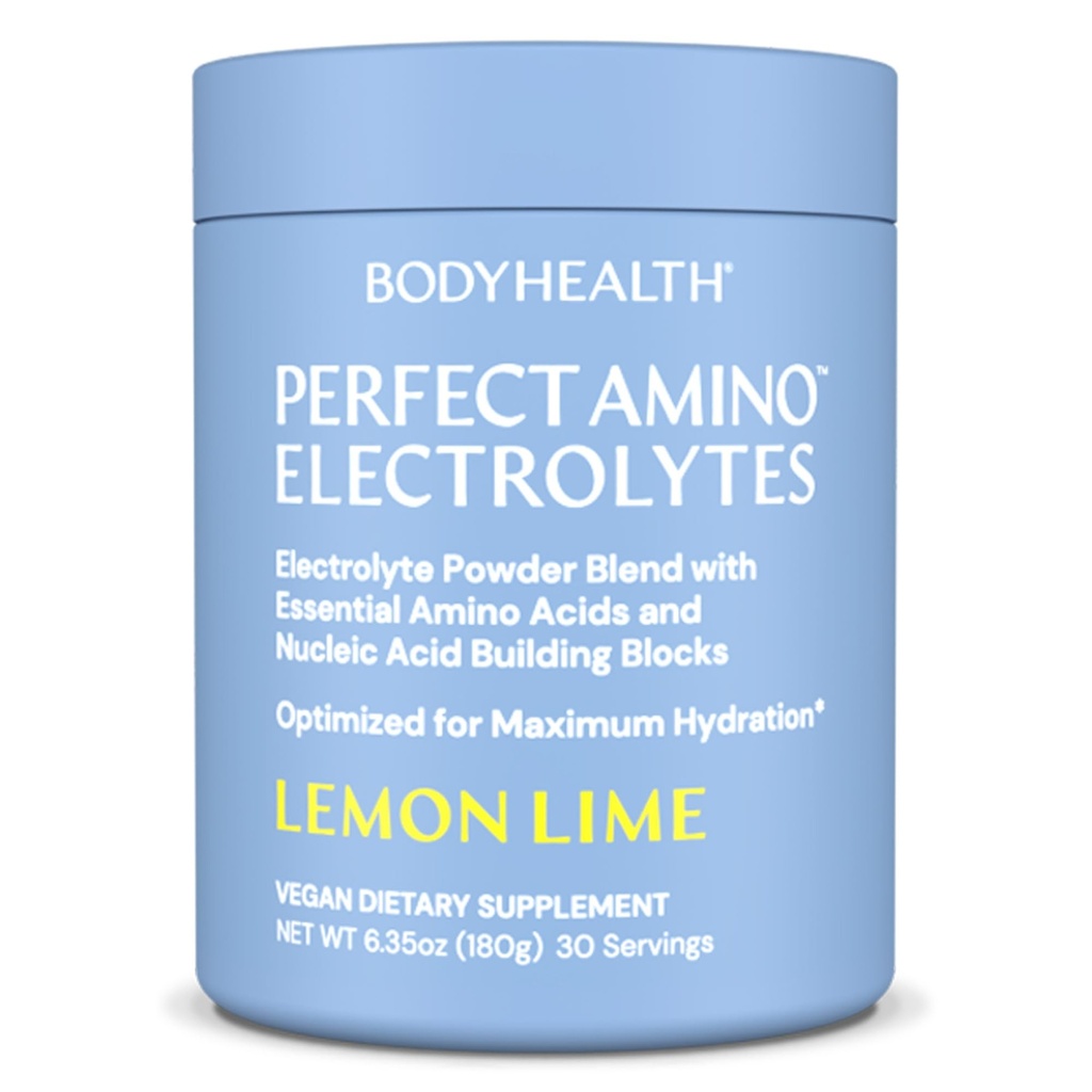 VücutSağlık MükemmelAmino Elektrolyte Toz No Sugar, Hydration Fasting Keto Zero Sugar Electrolytes Drink Mix with Trace Minerals - Lemon Lime - 30 Servisler