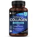 Pure Marine Collagen 100% Marine Collagen Type 1 1300mg - Υδρολυμένα Κολλαγόνο Πεπτίδια Ενισχυμένα με Υαλουρονικό Οξύ & Βιταμίνη C, Υψηλής αντοχής Συμπληρώματα Κολλαγόνου για γυναίκες και άνδρες, 60 δισκία