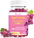 Doğal Saffron Gummies - Sugar Free Saffron Supplement with Saffron Extract 100 mg, Magnezyum, GABA, Rhodiola - Mood | Focus | Vizyon | Enerji Desteği - NonGMO Vegan - 60 Gummies, 30 Day Supply