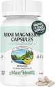 Maxi Health Capsules - Enerji Üretimi - Kas & Nerve Health - Bone Support - Magnezyum Supplement from Magnezyum Oksit, Magnezyum Glycinate Chelate ve Magnezyum Citrate - 90 Kont by Maxi Health