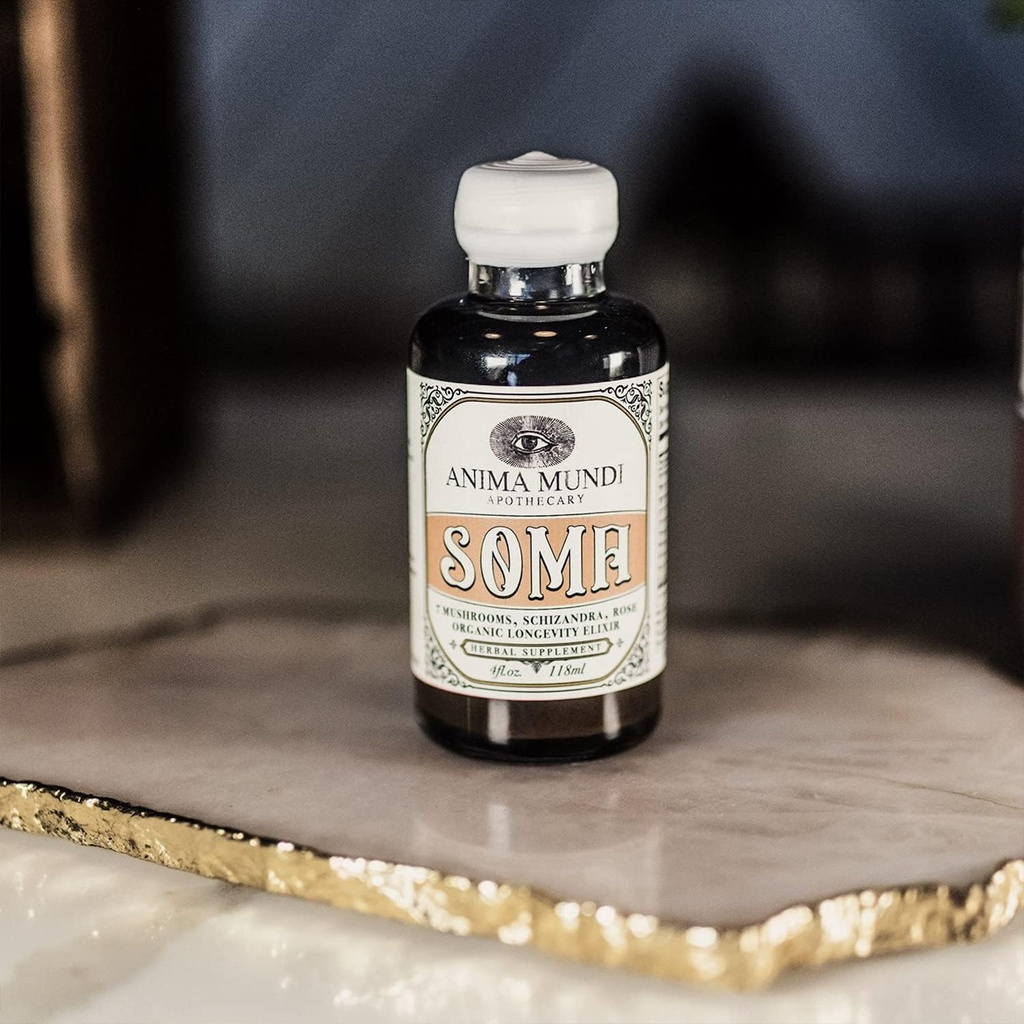 Anima Mundi Athecary Soma 7 Mushroom Adaptogenic Elixir - Υγρό εκχύλισμα μανιταριών Βάμμα με Reishi, Chaga, Lions Mane & Cordyceps - Βάμμα υποστήριξης του Vegan Ανοσοποιητικό (2oz)