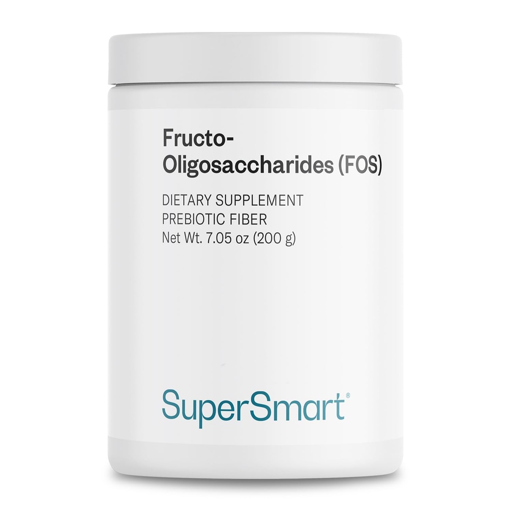 Supersmart - Fructo Oligosaccharides Toz (Prebiyotikler FOS) - Oligofructose Inulin - Fiber Supplement - Intestinal Flora & Gut Health - Digestive Support | Non-GMO & Gluten Free - 200 g
