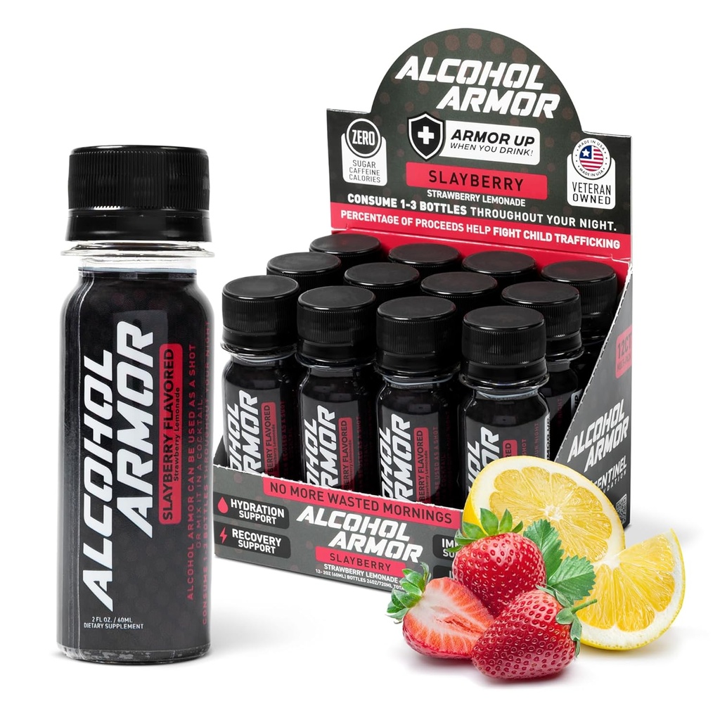 Slay Berry Elixir - Hydration Support, Essential Vitamins and Electrolytes, Vitamin B12, Milk Thistle - 12 Pack