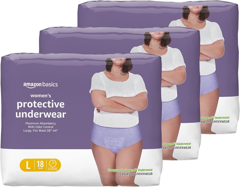 Temeller Kadınlar, Koruyucu, Tekil, Postpartum, Maksimum Absorbency, Büyük, Lavender, 54 Sayı (3 18)