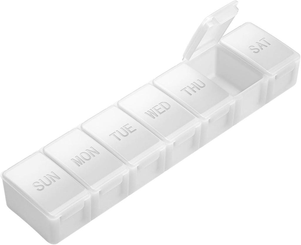 Ekstra Büyük Pill Organizer Haftalık, KAPENS Daily Pill Case Box Büyük Kapasite Karşılaştırması, 7 Günlük Pill Konteynerleri Tıp Supplements Vitamin Balık Yağı, White